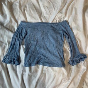 Light Blue Off-the-Shoulder Top